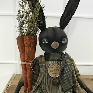 Rabbit EPATTERN-primitive bunny cloth doll craft digital download sewing pattern-PDF Brenda Sanker