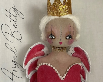 Valentine Angel EPATTERN-primitive cloth doll craft digital download sewing pattern-PDF Brenda Sanker