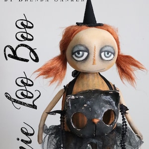 Annie Cat Halloween EPATTERN-primitive cloth doll craft digital download sewing pattern-PDF Brenda Sanker