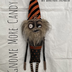 Gnome Zombie Halloween EPATTERN-primitive cloth doll craft digital download sewing pattern-PDF Brenda Sanker