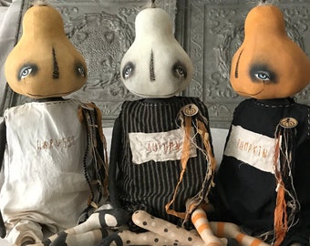 Fabric Gourd Halloween EPATTERN-primitive cloth doll craft digital download sewing pattern-PDF Brenda Sanker