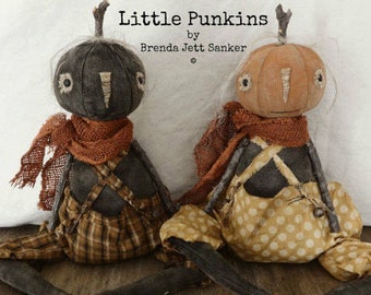 Pumpkin EPATTERN-primitive pumpkin cloth doll craft digital download sewing pattern-PDF Brenda Sanker