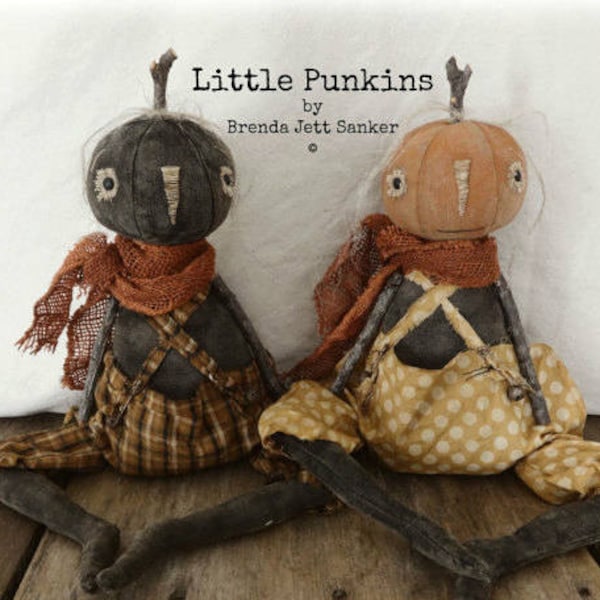 Pumpkin EPATTERN-primitive pumpkin cloth doll craft digital download sewing pattern-PDF Brenda Sanker