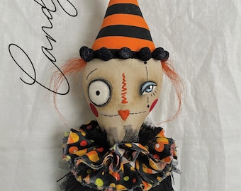 Clown EPATTERN-primitive cloth doll craft digital download sewing pattern-PDF Brenda Sanker