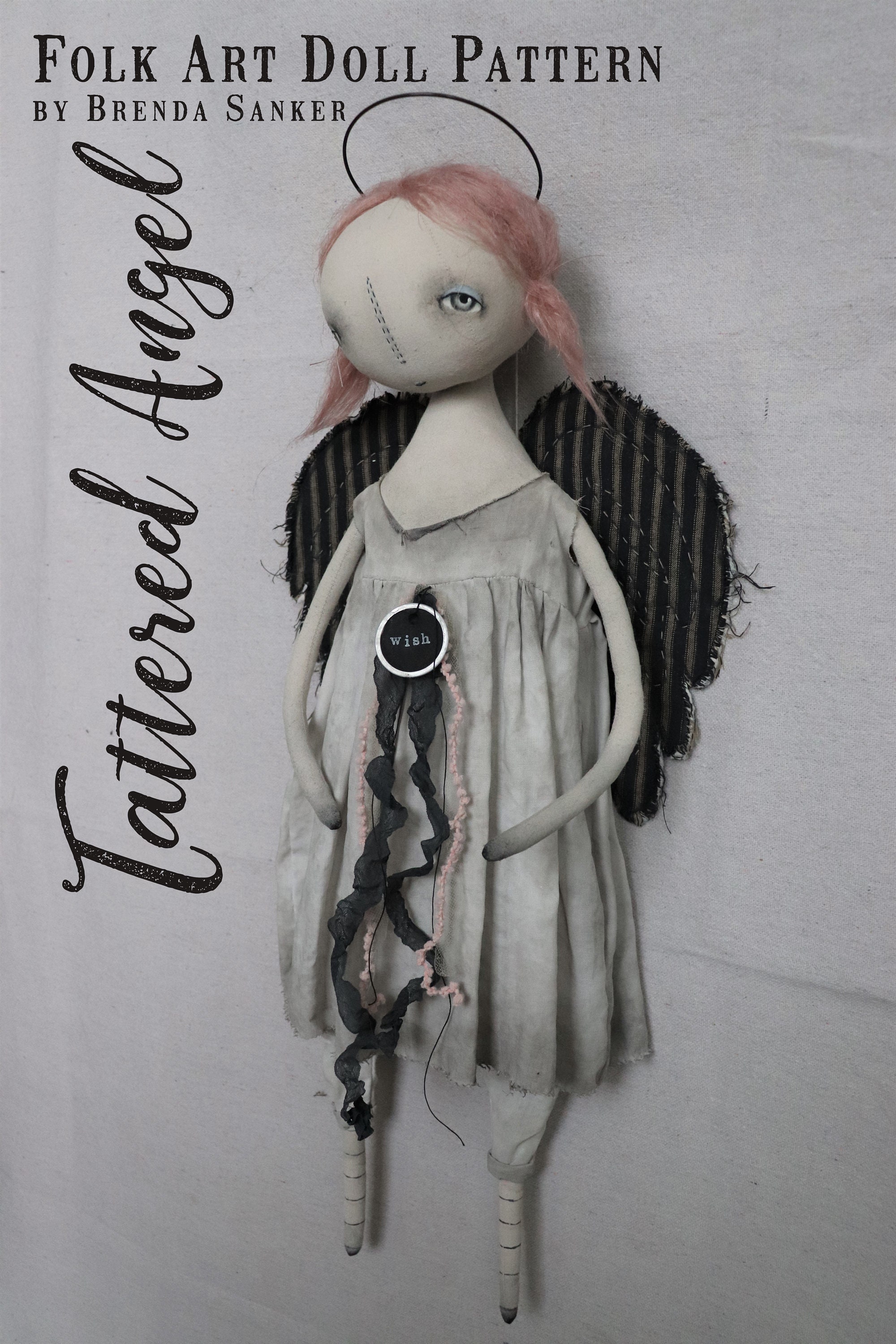 Angel Christmas Valentines EPATTERN-primitive cloth doll craft digita…