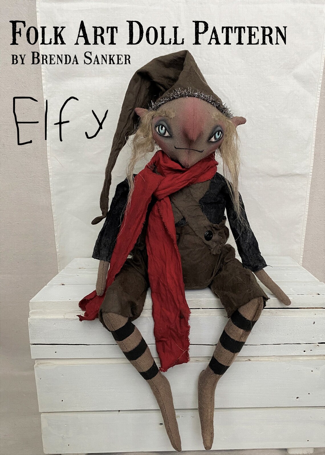 Elf Gnome Christmas Winter Epattern-primitive Cloth Doll Craft Sewing ...