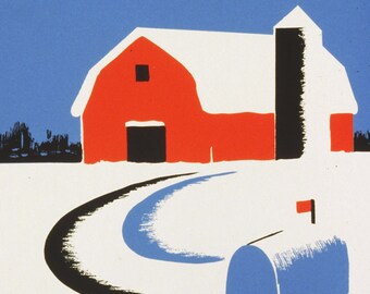 Paint by Number Pattern of Historic WPA Poster/ Red Barn Annual Home and Farm Week 1941/ SCALED TO 18" x 24"/ Digital Download