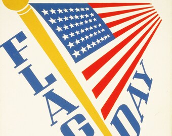 Paint by Number Pattern of Historic WPA Poster/ Elmhurst Flag Day 1939/ SCALED TO 11" x 17"/ Digital Download