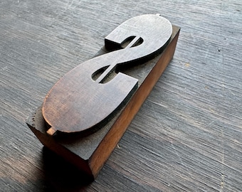 Antique Letterpress Printers Wood Type: Dollar Sign Decor