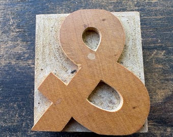 Antique Letterpress printers Wood Type - Ampersand &