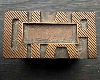Bloc d'impression en cuivre antique - un timbre d'entreprise PAYÉ
