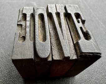 Antique letterpress Woodtype - LOVE