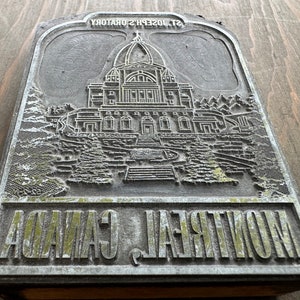 Bloc d'impression typographique vintage - Oratoire Saint-Joseph - Montréal, Canada