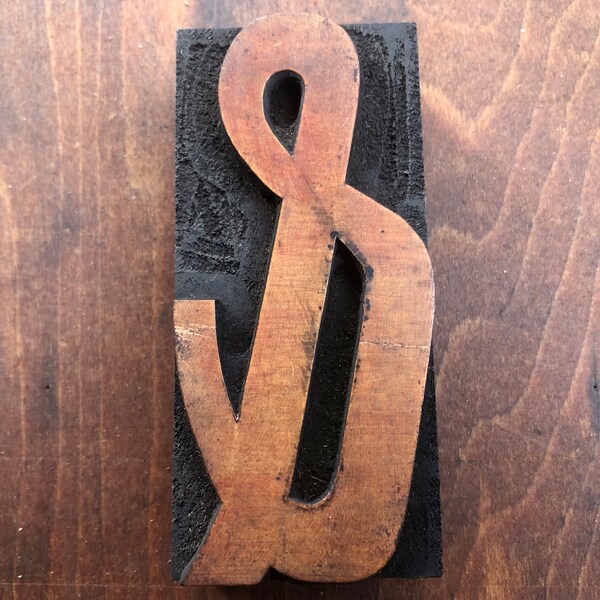 Antique Letterpress printers Wood Type - Ampersand &