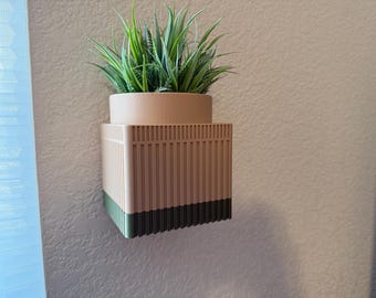Wall Planter with Hidden Drip Tray, Square Mid-Century Design, Multiple Color Choices,  Modern Home Plant Decor, Planters
