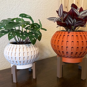 3D Printed Bubble Hive Planter with Stand: Modern Geometric Indoor Pot