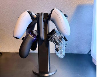 Universal Gaming Controller & Headset Stand: Holds 4 Controllers