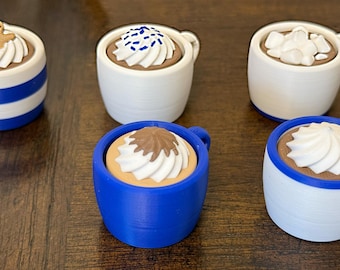 Coffee Cup Fidget Clicker: 3D Printed Desk Stress Relief Toy