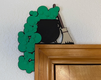 Halloween Witch Cauldron Door Corner Cling: Spooky Decor
