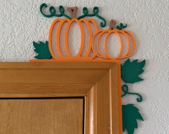 Pumpkin Door Corner Cling: Fall Harvest or Halloween Decor