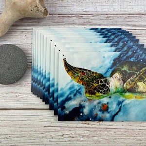 Wasserschildkröte Grußkarten - Ozean Grußkarte - Sea Life Grußkarte - Wasserschildkröte Grußkarte - Aquarell Meeresschildkröte