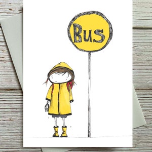 Carte d'encouragement pour les enfants Arrêt de bus - Intérieur vierge - Papier cartonné plus léger 100 % recyclé - pour les enseignants et les enfants