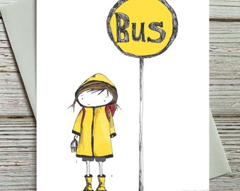 Uppmuntrande kort för barn i busshållplatsen - tomt inuti - 100 % återvunnet lättare kartongpapper - för lärare och barn