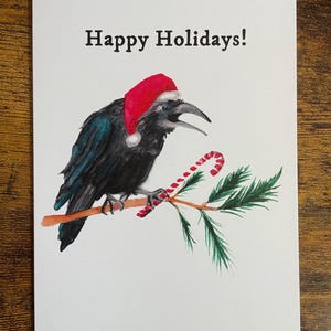 Jeu de 12 cartes de Noël Raven Happy Holidays