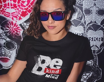 Camiseta urbana urbana – Sé amable con tu mente | Camisa unisex negra de gran tamaño | Camisa de algodón de alta calidad | Estilo Zvenify