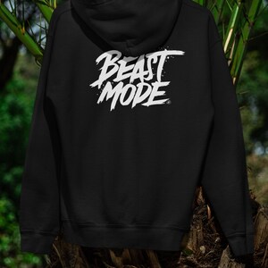 Stylish Unisex Hoodie "Beast Mode" – Urban Streetwear, Oversized Hoodie, Black, Sizes S-2XL – Zvenify
