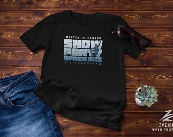 Camiseta unisex "Se acerca el invierno - Slope Rush" | Camisa de fiesta Apres Ski | Gildan® 5000 en negro S-2XL