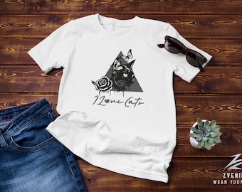 Camiseta unisex "Amo a los gatos" | Regalo para amantes de los gatos | Camiseta imprescindible para mujeres y hombres | Camiseta con diseño divertido de gatos