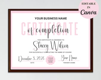 Editable Certificate of Completion Template: Beauty Course Flyer (Canva)