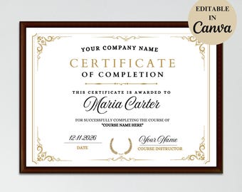 Editable Certificate of Completion Template: Beauty Course Flyer (Canva)