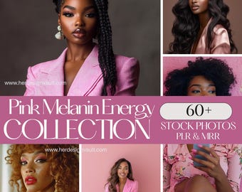 Pink Stock Images:  Melanin Boss Babes Luxury Beauty Photos (PLR MRR)