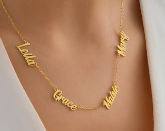 Personalized Sterling Silver Family Name Necklace: Birth Flower Jewelry