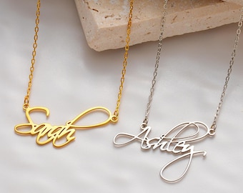 Personalized Cursive Name Necklace: Sterling Silver Script Jewelry