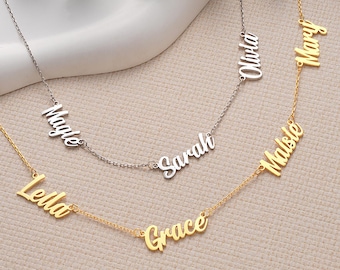 Sterling Silver Multi-Name Necklace: Personalized Family Keepsake