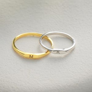 Custom Skinny Name Ring, Personalized Stackable Rings in Sterling Silver, Custom Minimalist Ring, Message Ring, Bridesmaids Gift for Sisters
