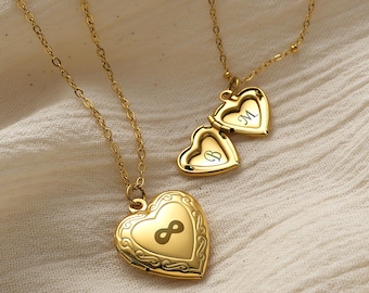 Engraved Photo Locket Necklace: Personalized Keepsake Jewelry Gift