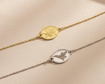 Engraved Celtic Birth Tree Bracelet: Personalized Zodiac Jewelry