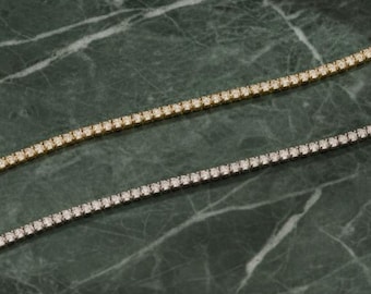 Dainty CZ Tennis Bracelet: Sterling Silver or Gold Filled Jewelry