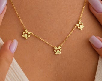 Custom Paw Print Necklace: Personalized Sterling Silver Dog Memorial