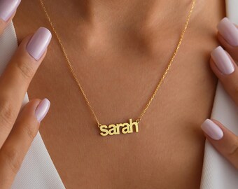 Custom Name Necklace, Personalized Anniversary Gift for Women, Valentine's Day Gifts, Name Plate Necklace, Bridesmaid Sisters Gift