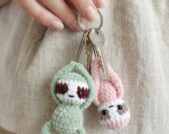 Patrón de ganchillo para llavero de perezoso, llavero de amigurumi de perezoso, regalo para baby shower, patrón de ganchillo en PDF