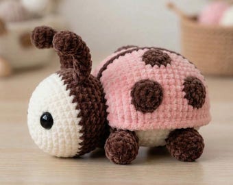 Patrón de ganchillo de mariquita, juguete amigurumi grueso, patrón de ganchillo en PDF