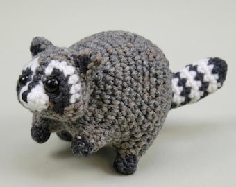 Patrón de ganchillo de mapache sin costuras, animal del bosque amigurumi, patrón de ganchillo en PDF