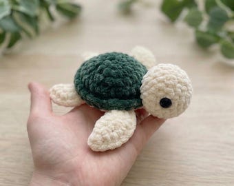 Patrón de tortuga marina a crochet sin costuras, patrón de tortuga bebé amigurumi, patrón de crochet en PDF