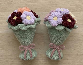 Patrón de ramo de flores a crochet, tutorial de ramo amigurumi, flores de primavera de peluche, ramo de rosas para el Día de la Madre, patrón de crochet en PDF