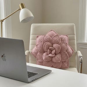 Succulent Pillow Crochet Pattern PDF, 3D Flower Cushion Tutorial, Desert Rose Decor DIY, Boho Home Decor Crochet, Floral Pillow DIY Gift